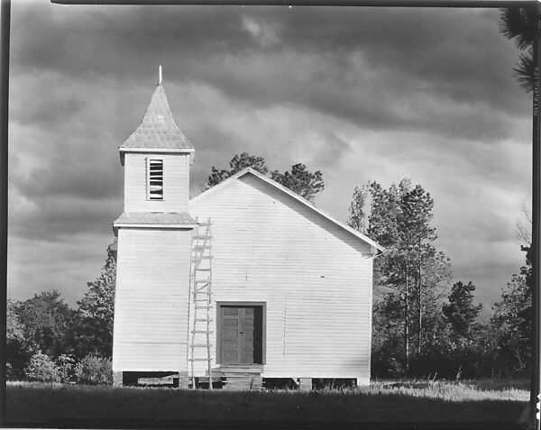 [Wooden Church with Adjacent Belltower and Ladder on Façade, Southeastern United States], Walker Evans (American, St. Louis, Missouri 1903–1975 New Haven, Connecticut), Film negative 