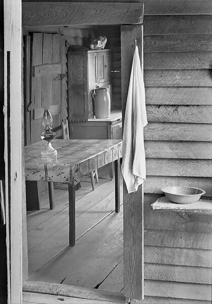 [Washstand with View Into Dining Area of Burroughs Home, Hale County, Alabama], Walker Evans  American, Film negative