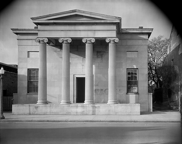 [Greek Revival Building with "SIGNS" Painted on Façade, Natchez, Mississippi], Walker Evans (American, St. Louis, Missouri 1903–1975 New Haven, Connecticut), Film negative 