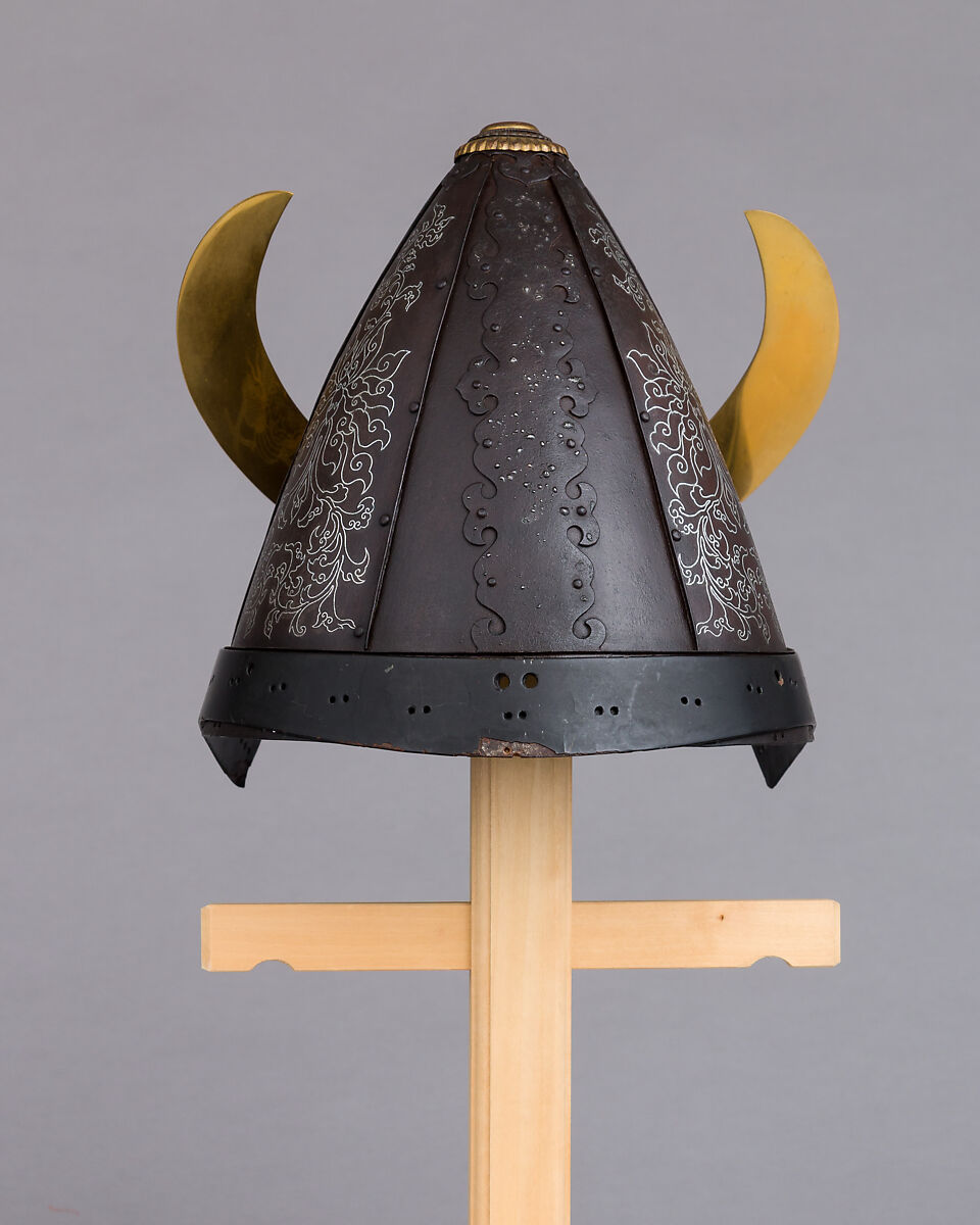 Helmet (<i>Kawari-kabuto</i>) in the Korean Style, Iron, lacquer, copper, silver, gold, Japanese