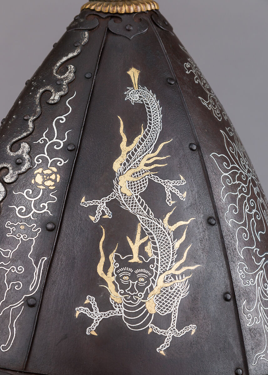 Helmet (<i>Kawari-kabuto</i>) in the Korean Style, Iron, lacquer, copper, silver, gold, Japanese