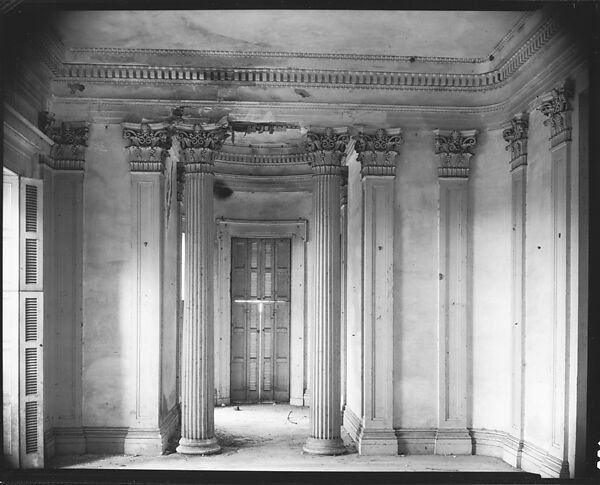 [Dining Room Interior with Corinthian Columns ("Breakfast Room") at Belle Grove Plantation, White Castle, Louisiana], Walker Evans (American, St. Louis, Missouri 1903–1975 New Haven, Connecticut), Film negative 