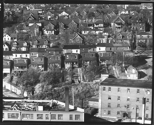 [Houses on Hillside Above Factory Buildings, Bethlehem, Pennsylvania], Walker Evans (American, St. Louis, Missouri 1903–1975 New Haven, Connecticut), Film negative 