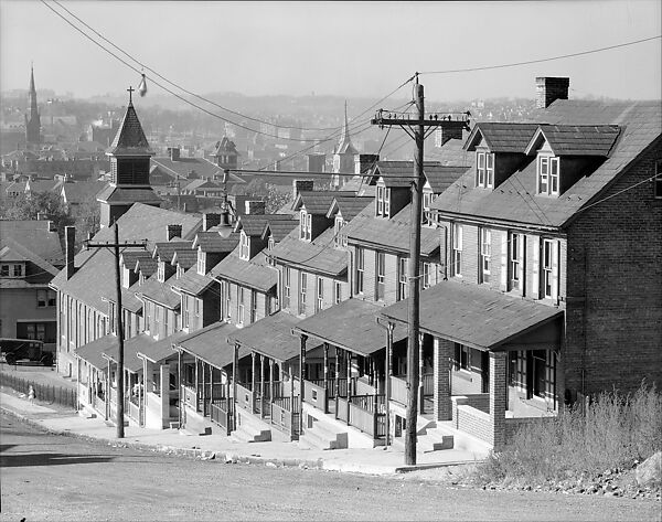 [Two-Family Houses on Sloping Street, Bethlehem, Pennsylvania], Walker Evans (American, St. Louis, Missouri 1903–1975 New Haven, Connecticut), Film negative 