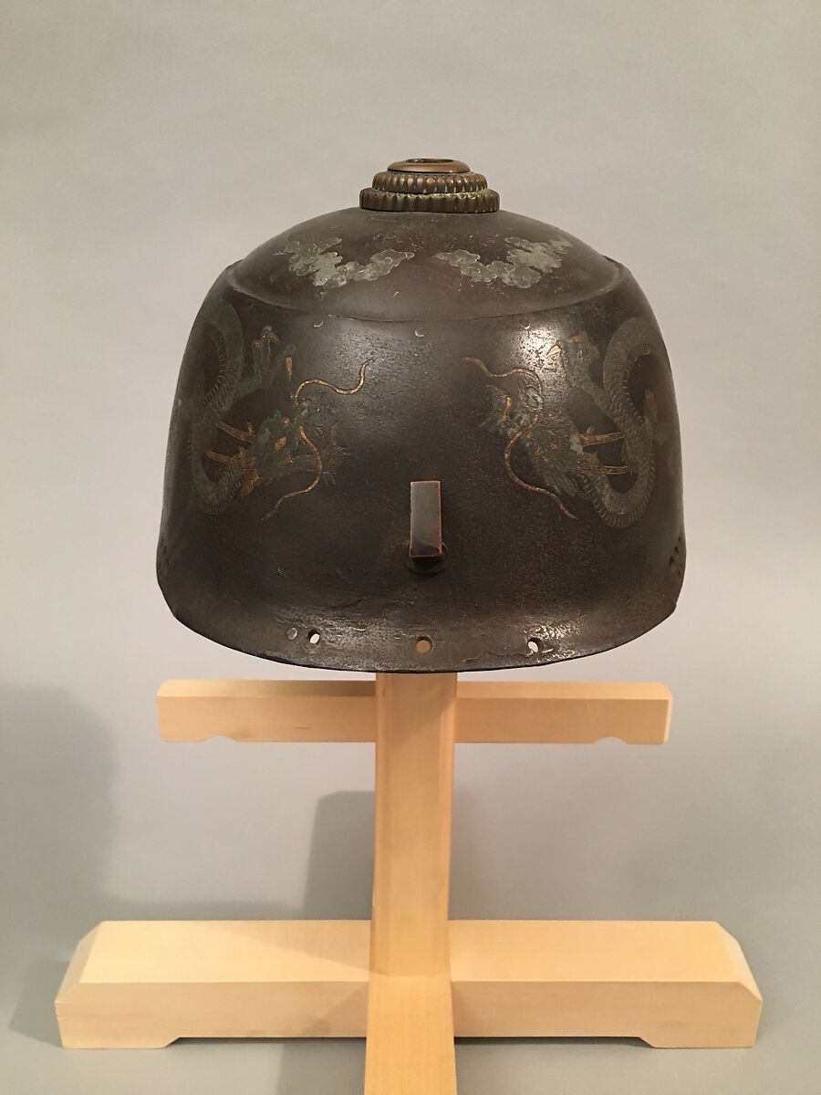 Variation of a Haruta School-type Helmet Bowl, Iron, gold, silver, copper, silk, Japanese 