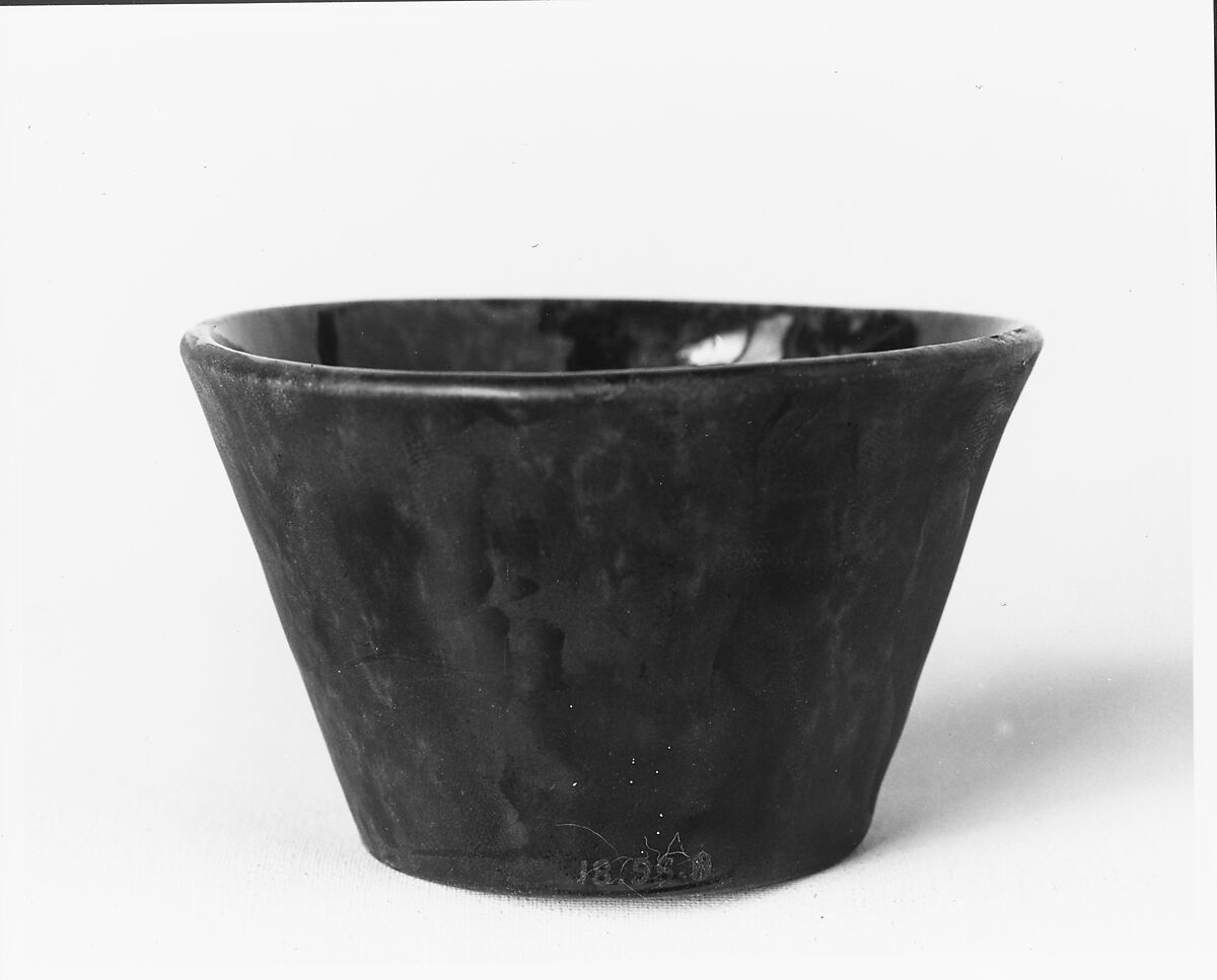 Cup, Mottled brown earthenware, American