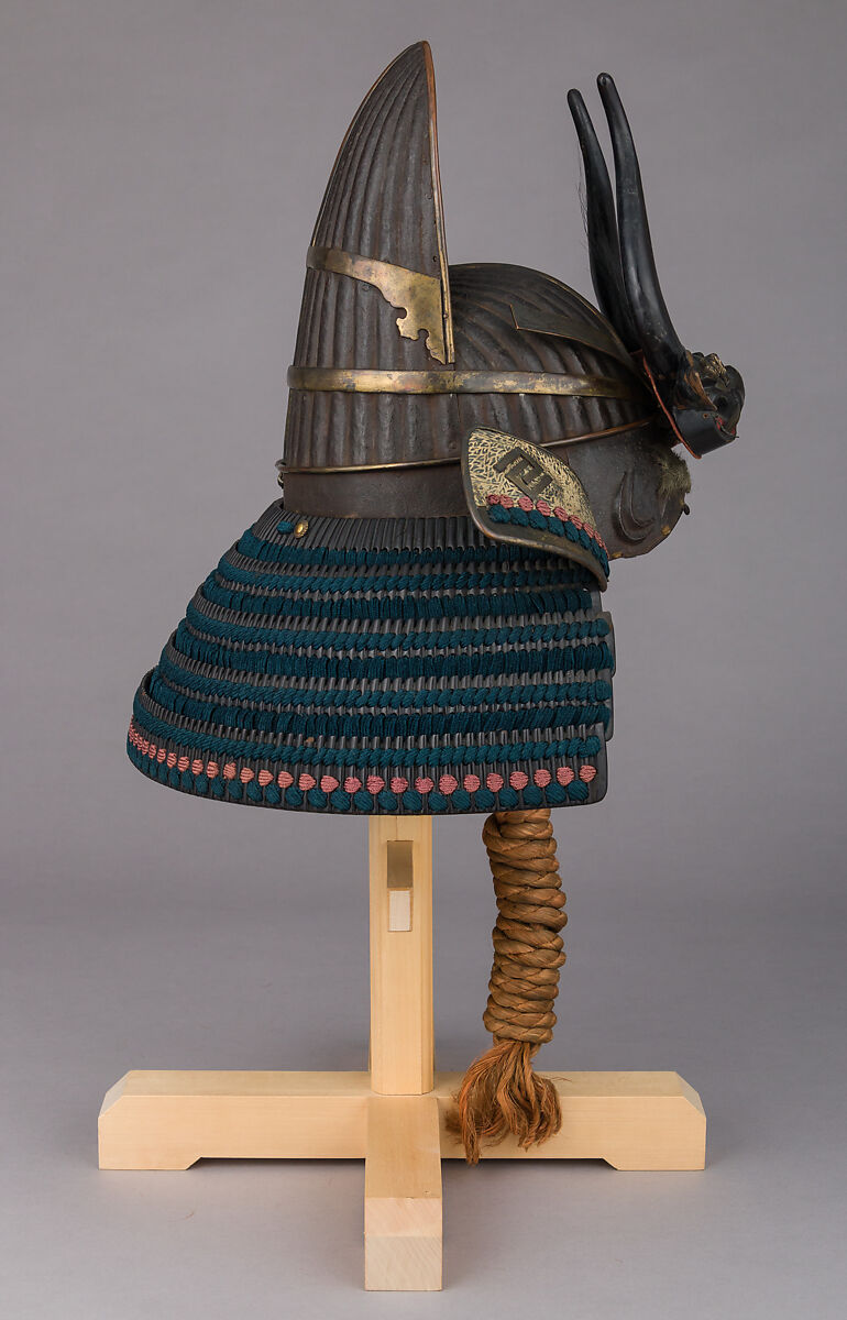 Helmet in the Shape of a Chinese Courtier’s Hat (<i>Tōkan-Nari</i>), Iron, copper, gold, brass, wood, lacquer, leather, silk, horsehair, Japanese