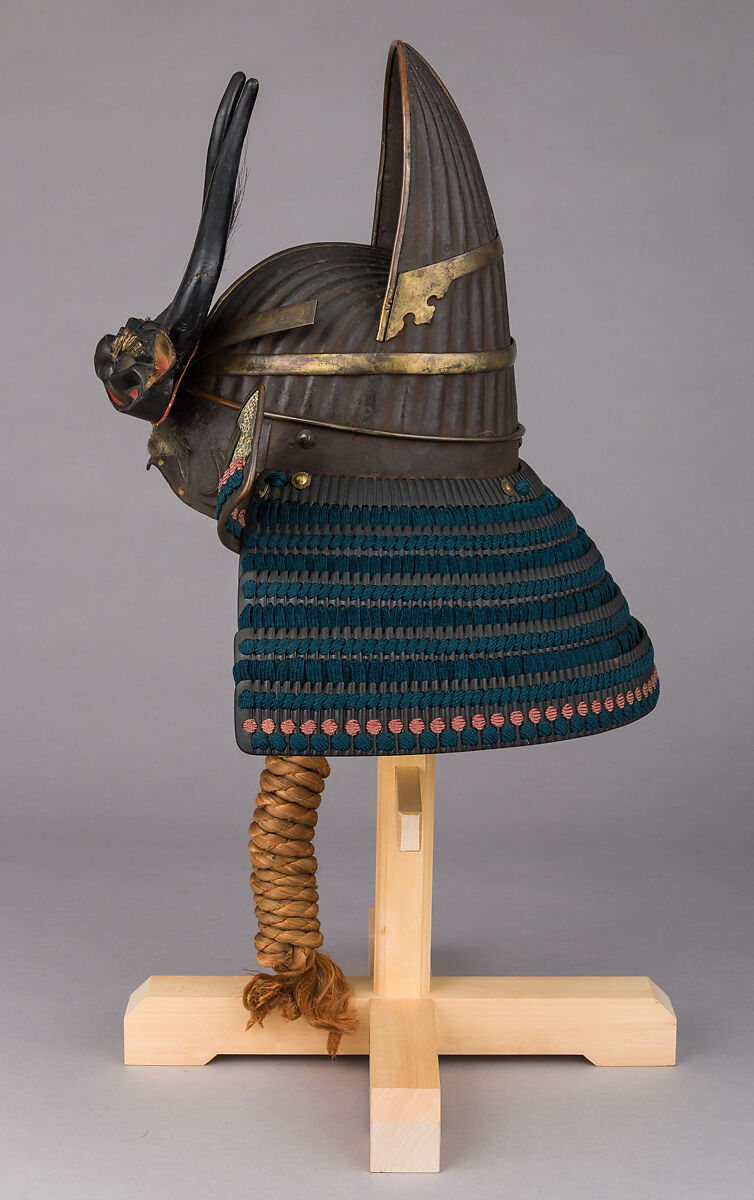 Helmet in the Shape of a Chinese Courtier’s Hat (<i>Tōkan-Nari</i>), Iron, copper, gold, brass, wood, lacquer, leather, silk, horsehair, Japanese