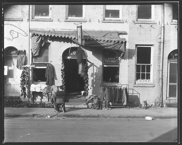 [Shoe and Clothing Storefront Façade, Savannah, Georgia], Walker Evans (American, St. Louis, Missouri 1903–1975 New Haven, Connecticut), Film negative 