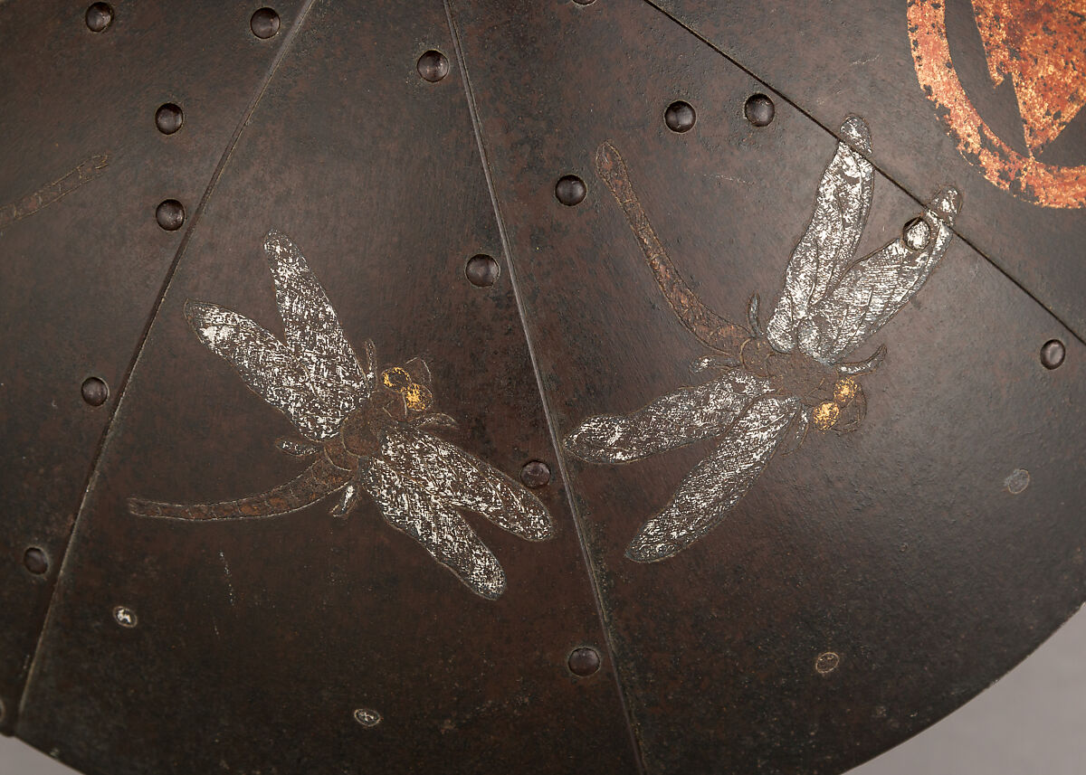 War Hat (<i>Jingasa</i>) of the Ogasawara Family, Iron, copper, gold, lacquer, silver, Japanese