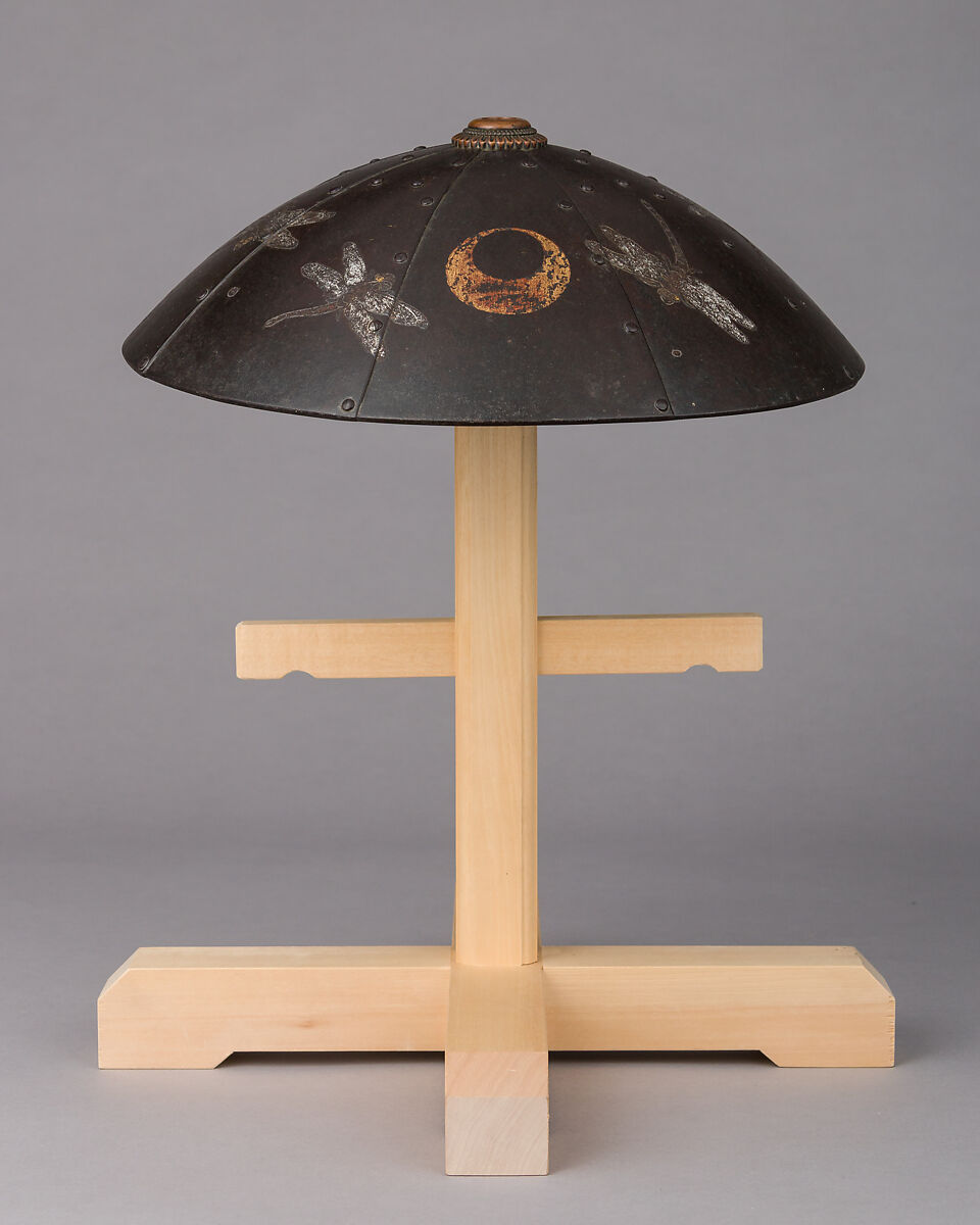 War Hat (<i>Jingasa</i>) of the Ogasawara Family, Iron, copper, gold, lacquer, silver, Japanese 