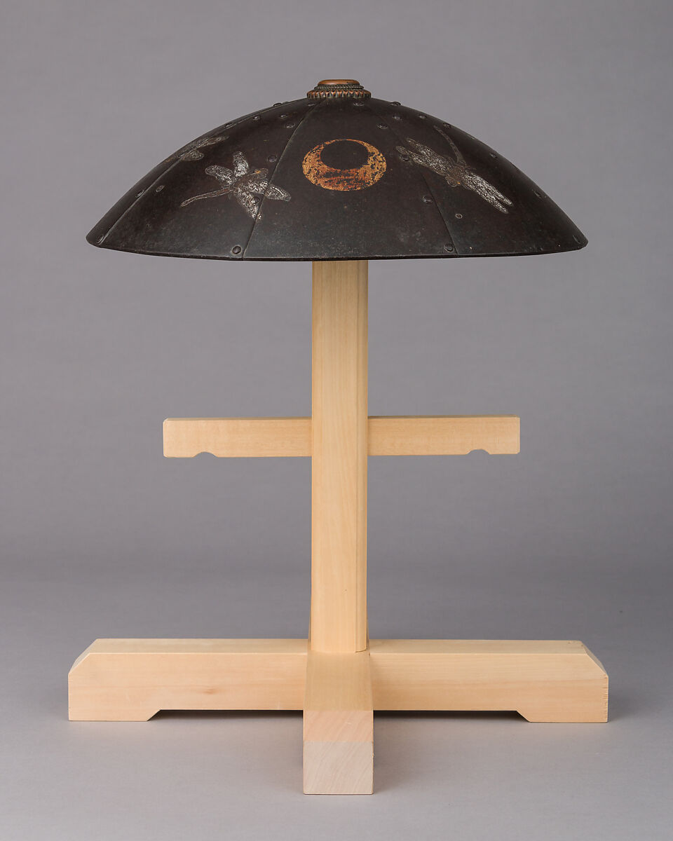 War Hat (<i>Jingasa</i>) of the Ogasawara Family, Iron, copper, gold, lacquer, silver, Japanese