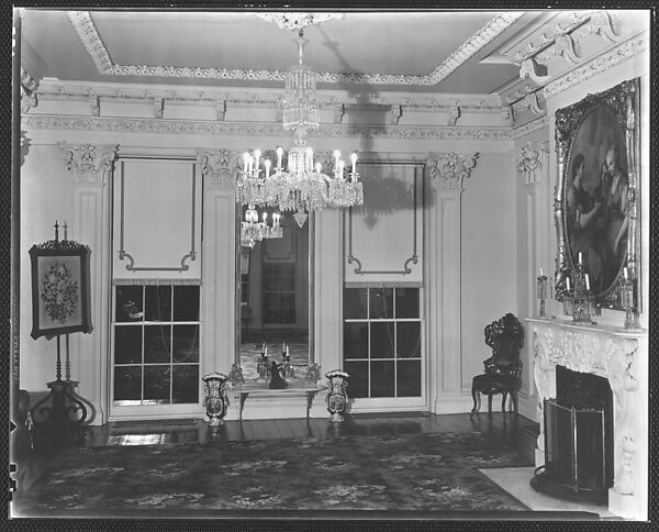 [Salon Interior with Full-Length Mirror, Residence of Gifford Cochran, Croton Falls, New York], Walker Evans (American, St. Louis, Missouri 1903–1975 New Haven, Connecticut), Film negative 