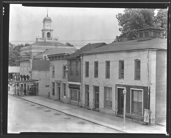 [Shopfronts and Gas Station From Elevated Position, Greensboro, Alabama], Walker Evans (American, St. Louis, Missouri 1903–1975 New Haven, Connecticut), Film negative 