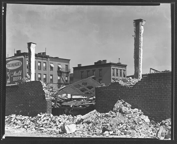 [Garage Demolition Site on York Avenue, New York City], Walker Evans (American, St. Louis, Missouri 1903–1975 New Haven, Connecticut), Film negative 