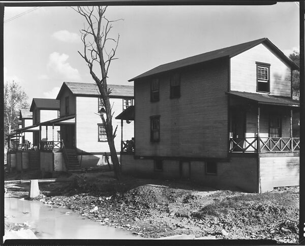 [Row of Clapboard "Company" Houses for Miners Along Creek, Osage, West Virginia], Walker Evans (American, St. Louis, Missouri 1903–1975 New Haven, Connecticut), Film negative 