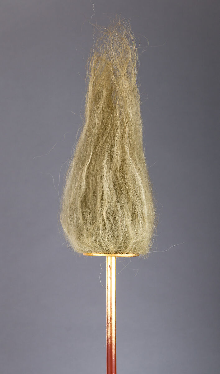 Field Ensign (<i>Sashimono</i>), Wood, lacquer, iron, yak hair, Japanese