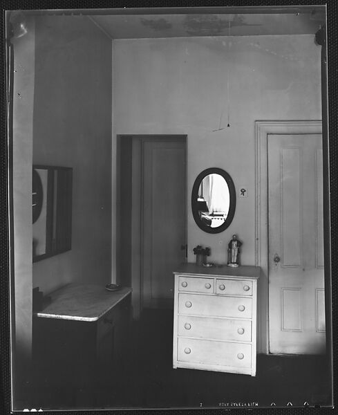 [Bedroom Interior with Dresser and Mirror, Possibly Walker Evans' Apartment at 441 East 92nd Street, New York City], Walker Evans (American, St. Louis, Missouri 1903–1975 New Haven, Connecticut), Film negative 