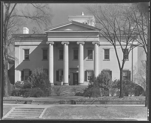 [Greek Revival Building, Executive Mansion, Milledgeville, Georgia], Walker Evans (American, St. Louis, Missouri 1903–1975 New Haven, Connecticut), Film negative 