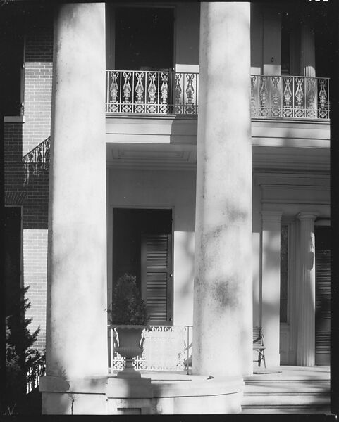 [Detail of Columns and Balconies of Melrose Plantation House, Natchez, Mississippi], Walker Evans (American, St. Louis, Missouri 1903–1975 New Haven, Connecticut), Film negative 