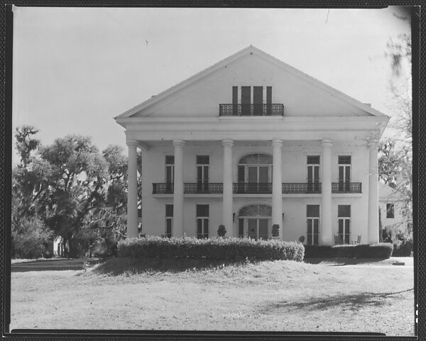 [Greek Revival House with Balcony in Full-Façade Gable], Walker Evans (American, St. Louis, Missouri 1903–1975 New Haven, Connecticut), Film negative 