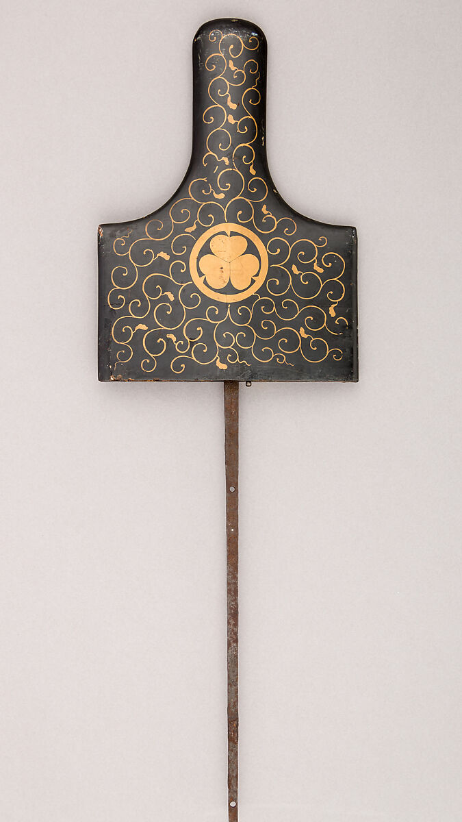 Blade for a Spear (<i>Jūmonji-yari</i>) with Sheath, Blade inscribed by Munemichi (Japanese, active 18th century), Steel, wood, lacquer, gold, copper, Japanese