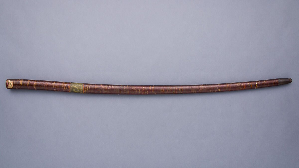 Blade for a Sword (<i>Katana</i>) with Mounting (<i>Shikomizue</i>), Blade inscribed by Yokoyama Kōzukedaijō Sukesada (Japanese, 1627–1716), Steel, wood, cherry-blossom bark, brass, lacquer, Japanese