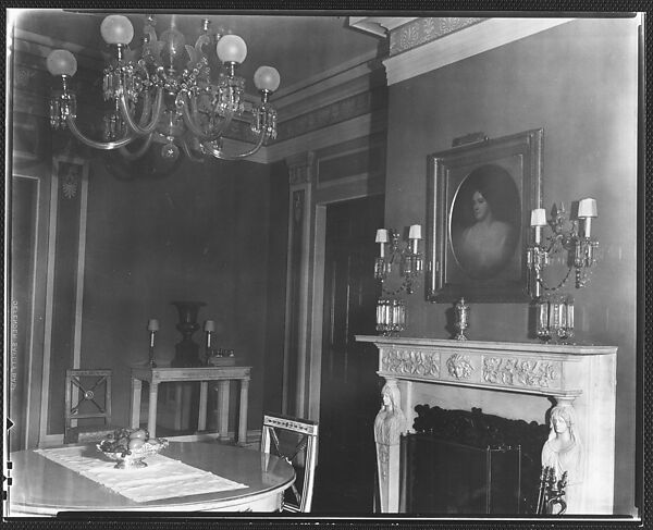 [Dining Room Interior with Portrait Above Fireplace, Residence of Gifford Cochran, Croton Falls, New York], Walker Evans (American, St. Louis, Missouri 1903–1975 New Haven, Connecticut), Film negative 