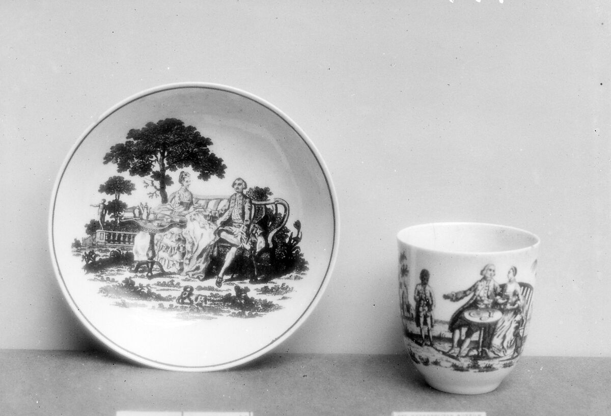 Cup and Saucer, Richard Chaffers &amp; Company, Porcelain (soft-paste), transfer-printed, British (American market) 