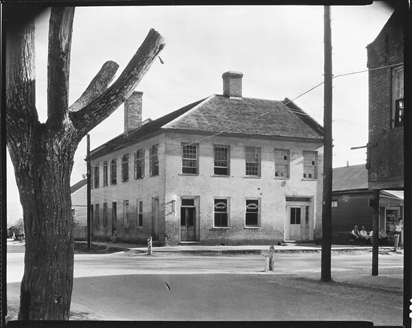 [Brick House on Corner (Barber Shop) with Tree in Foreground, Feliciana Parish, Louisiana], Walker Evans (American, St. Louis, Missouri 1903–1975 New Haven, Connecticut), Film negative 