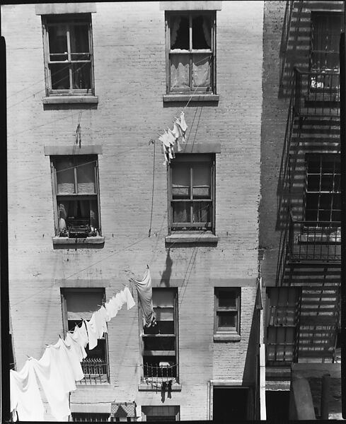 [Apartment Building Façades and Clotheslines, New York City], Walker Evans (American, St. Louis, Missouri 1903–1975 New Haven, Connecticut), Film negative 