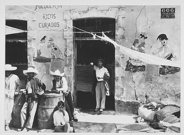 [Street Scene of Men outside a Bar, Mexico], Paul Grotz (American (born Germany), Stuttgart 1902–1990 Hyannis, Massachusetts), Gelatin silver print 