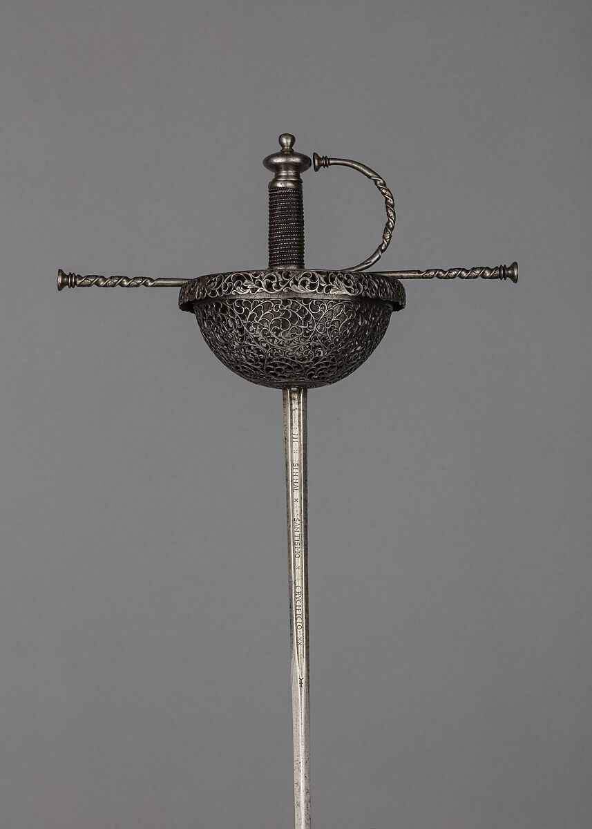 Cup-Hilted Rapier, Steel, hilt, Spanish; blade, German