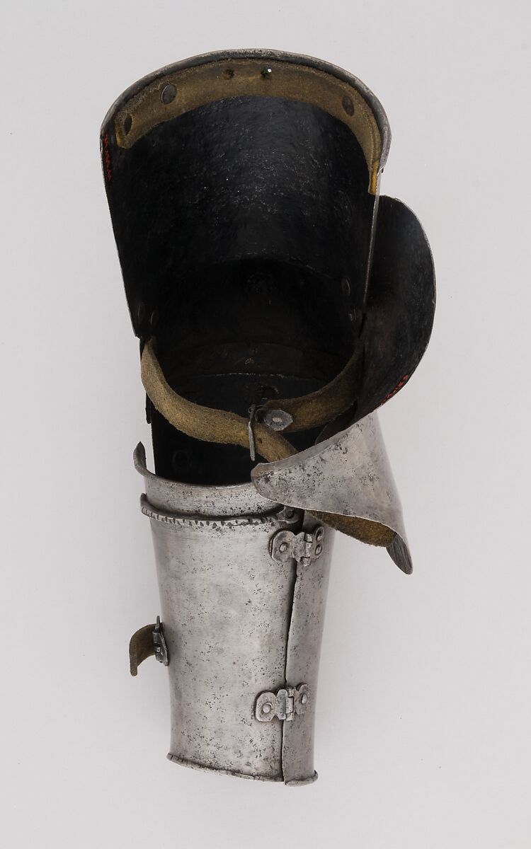 Inner Plate of a Forearm Defense (Vambrace), Steel, leather, Italian
