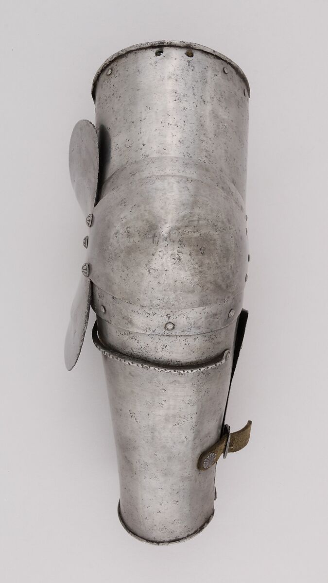 Inner Plate of a Forearm Defense (Vambrace), Steel, leather, Italian