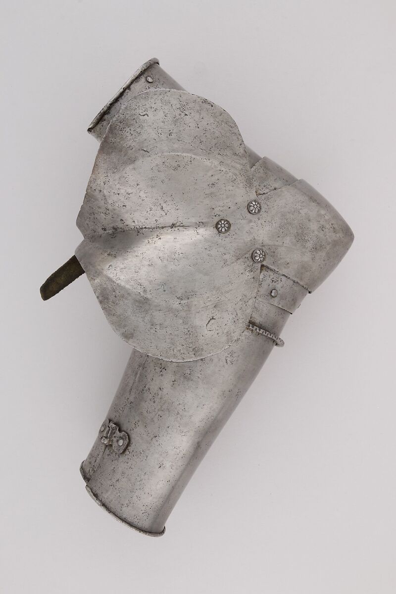 Inner Plate of a Forearm Defense (Vambrace), Steel, leather, Italian