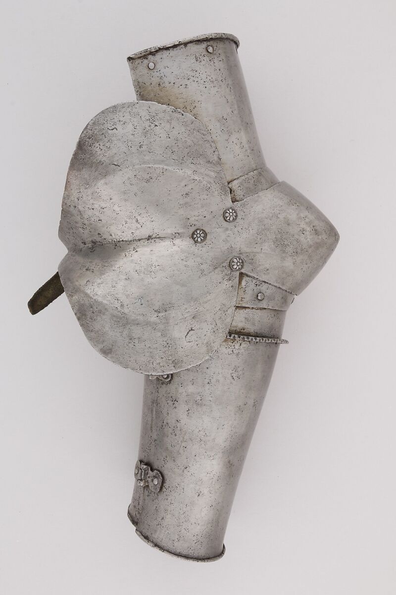 Inner Plate of a Forearm Defense (Vambrace), Steel, leather, Italian 