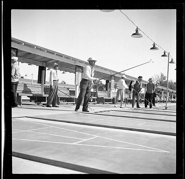 [125 Views of West Coast of Florida, Including: Women on Benches in Sarasota, Mangroves, Pelicans, Shuffleboard Players, Men on Street in Tampa, Sponge Diving Wharves at Tarpon Springs, Coastal Residences, Fishermen, and Miscellaneous Street Scenes], Walker Evans (American, St. Louis, Missouri 1903–1975 New Haven, Connecticut), Film negative