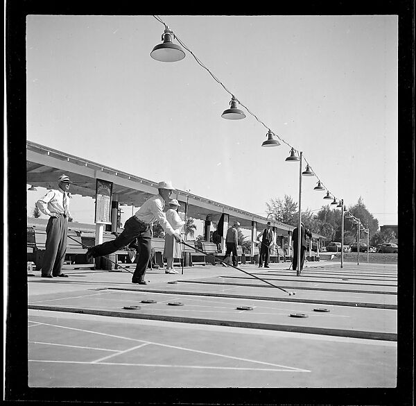 [125 Views of West Coast of Florida, Including: Women on Benches in Sarasota, Mangroves, Pelicans, Shuffleboard Players, Men on Street in Tampa, Sponge Diving Wharves at Tarpon Springs, Coastal Residences, Fishermen, and Miscellaneous Street Scenes], Walker Evans (American, St. Louis, Missouri 1903–1975 New Haven, Connecticut), Film negative