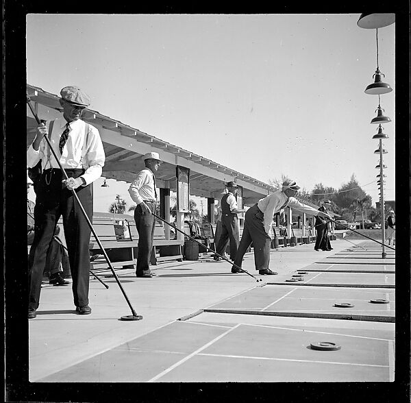 [125 Views of West Coast of Florida, Including: Women on Benches in Sarasota, Mangroves, Pelicans, Shuffleboard Players, Men on Street in Tampa, Sponge Diving Wharves at Tarpon Springs, Coastal Residences, Fishermen, and Miscellaneous Street Scenes], Walker Evans (American, St. Louis, Missouri 1903–1975 New Haven, Connecticut), Film negative