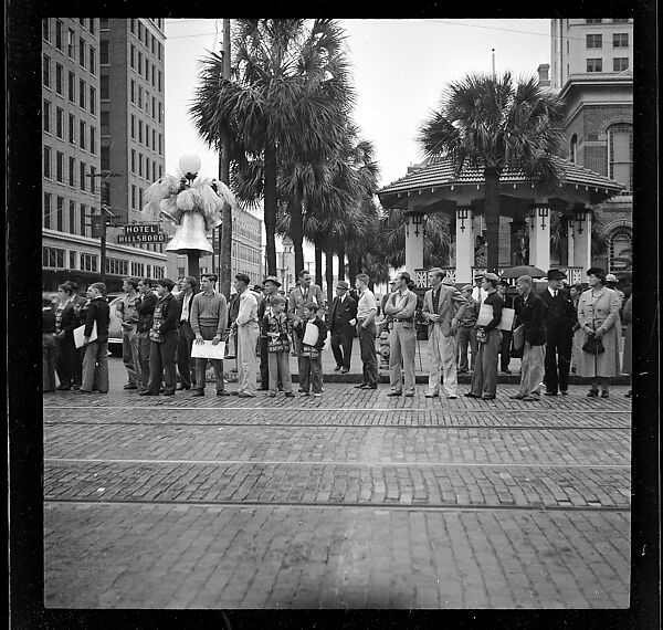[125 Views of West Coast of Florida, Including: Women on Benches in Sarasota, Mangroves, Pelicans, Shuffleboard Players, Men on Street in Tampa, Sponge Diving Wharves at Tarpon Springs, Coastal Residences, Fishermen, and Miscellaneous Street Scenes], Walker Evans (American, St. Louis, Missouri 1903–1975 New Haven, Connecticut), Film negative