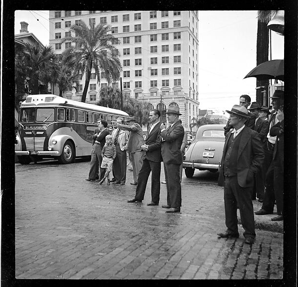 [125 Views of West Coast of Florida, Including: Women on Benches in Sarasota, Mangroves, Pelicans, Shuffleboard Players, Men on Street in Tampa, Sponge Diving Wharves at Tarpon Springs, Coastal Residences, Fishermen, and Miscellaneous Street Scenes], Walker Evans (American, St. Louis, Missouri 1903–1975 New Haven, Connecticut), Film negative