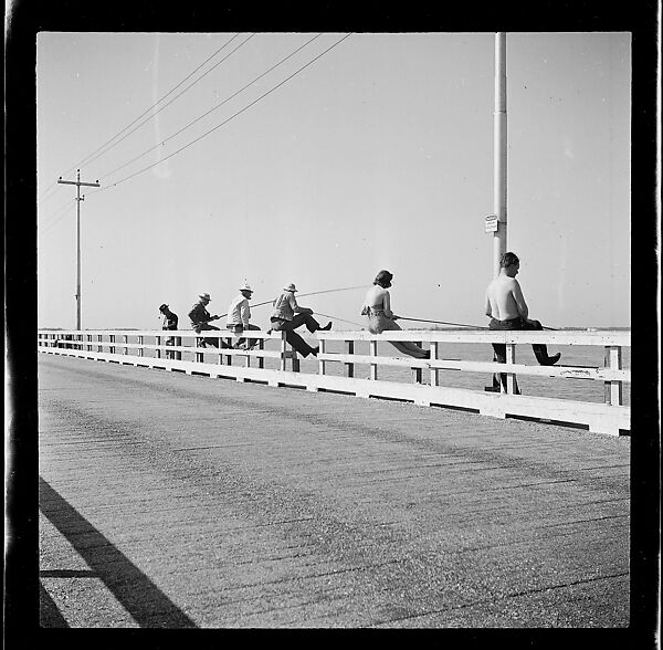 [125 Views of West Coast of Florida, Including: Women on Benches in Sarasota, Mangroves, Pelicans, Shuffleboard Players, Men on Street in Tampa, Sponge Diving Wharves at Tarpon Springs, Coastal Residences, Fishermen, and Miscellaneous Street Scenes], Walker Evans (American, St. Louis, Missouri 1903–1975 New Haven, Connecticut), Film negative