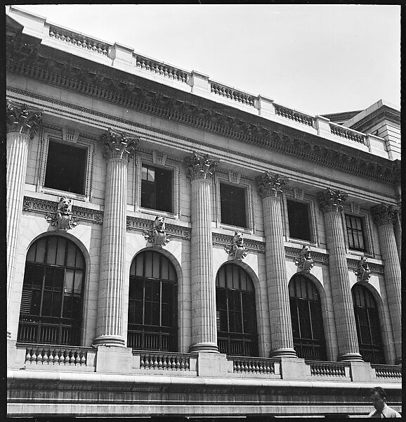 [68 Views of New York Public Library on Fifth Avenue, Bryant Park, and Studies of Reading Room, Stacks, Rare Book Room, and Readers, Possibly Commissioned for Unpublished Vogue Article, 1949, Including Four Portraits of Jane Smith Evans], Walker Evans (American, St. Louis, Missouri 1903–1975 New Haven, Connecticut), Film negative