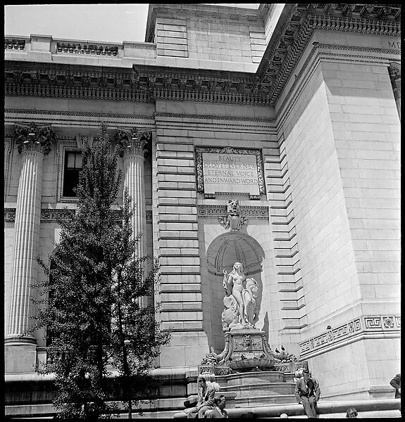 [68 Views of New York Public Library on Fifth Avenue, Bryant Park, and Studies of Reading Room, Stacks, Rare Book Room, and Readers, Possibly Commissioned for Unpublished Vogue Article, 1949, Including Four Portraits of Jane Smith Evans], Walker Evans (American, St. Louis, Missouri 1903–1975 New Haven, Connecticut), Film negative