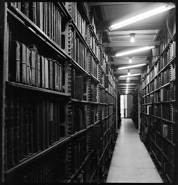 [68 Views of New York Public Library on Fifth Avenue, Bryant Park, and Studies of Reading Room, Stacks, Rare Book Room, and Readers, Possibly Commissioned for Unpublished Vogue Article, 1949, Including Four Portraits of Jane Smith Evans], Walker Evans (American, St. Louis, Missouri 1903–1975 New Haven, Connecticut), Film negative