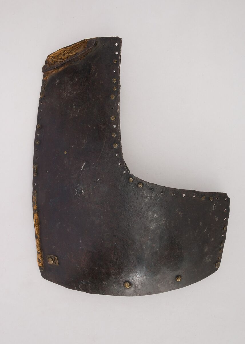 Left Half of a Breastplate, Steel, copper alloy, textile (linen), Italian 