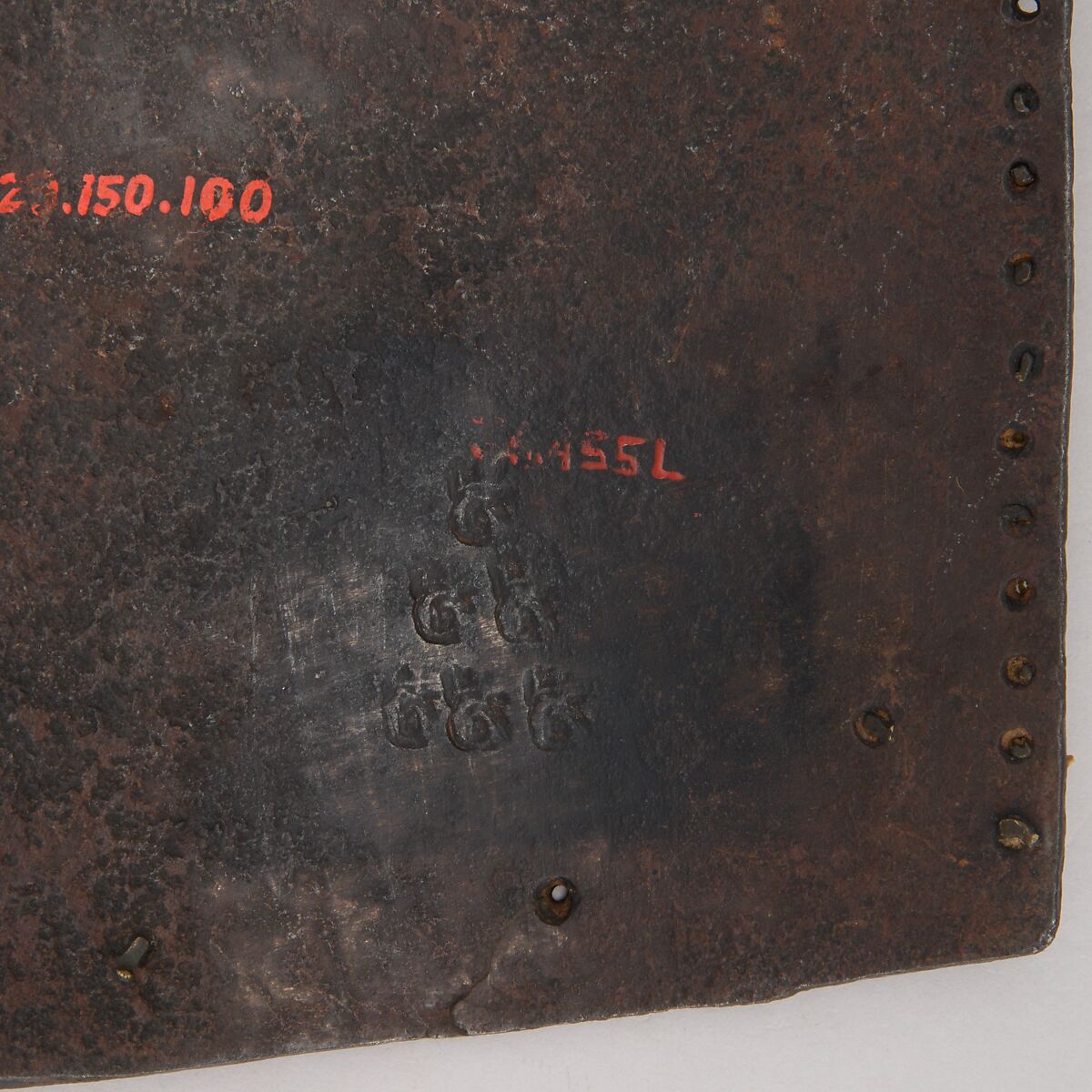 Left Half of a Breastplate, Steel, copper alloy, textile (linen), Italian