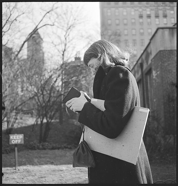[168 Portraits, Views, and Studies: Unidentified Woman Looking at Photographs with Friend, Walking in Central Park Zoo, and Related Park and Skyline Views, New York City], Walker Evans (American, St. Louis, Missouri 1903–1975 New Haven, Connecticut), Film negative