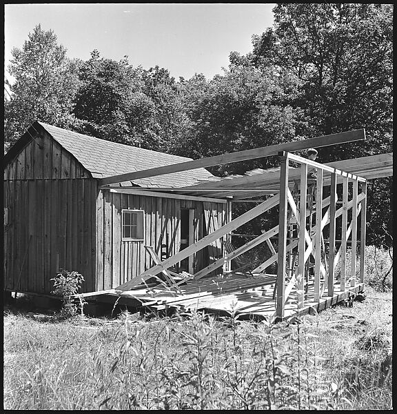 [38 Portraits and Views: Michael Voorhees (14) and Walker Evans' Studio Addition Under Construction (24), Old Lyme, Connecticut], Walker Evans (American, St. Louis, Missouri 1903–1975 New Haven, Connecticut), Film negative